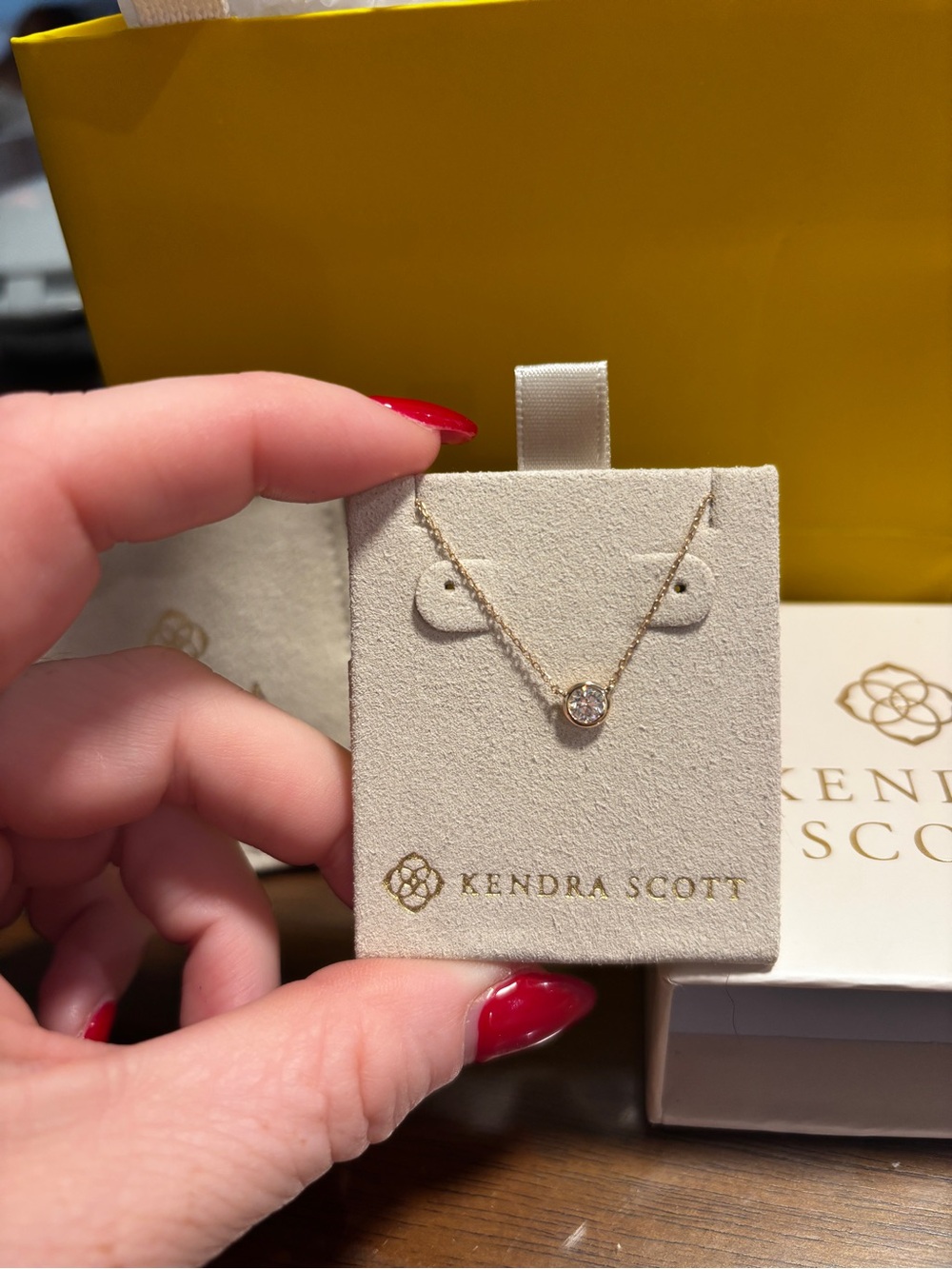 Kendra Scott 14K Gold Lab Diamond Audrey Pendant Necklace 0.25 CT NWT